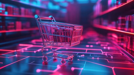 Online Shopping Concept with Digital Devices and Shopping Cart 