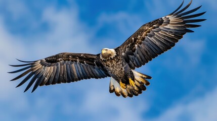 Naklejka premium Gallant Eagles Soaring in the Blue Sky