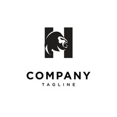 Obraz premium Letter H Gorilla logo icon vector
