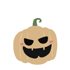 Halloween pumpkin head character vector