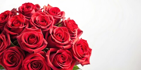 Obraz premium Realistic render of a red rose bouquet on a white background, red, rose, flower, render, realistic,bouquet, botanical, flora, romantic