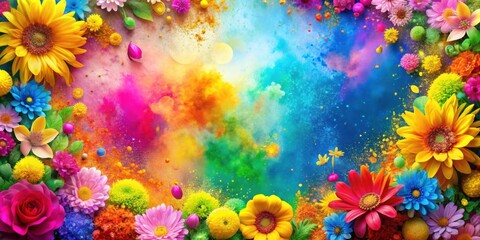 Colorful spring of holi flower festival background, holi, flower, festival, colorful, powder, celebration, traditional, culture