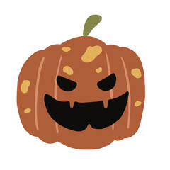 Halloween pumpkin head character vector