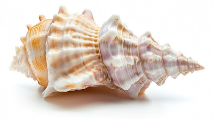 Obraz premium A large shell with a white and pink interior