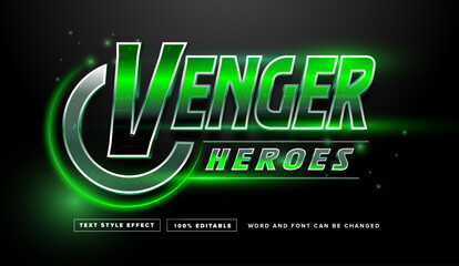 Green Venger Heroes Text Style Effect Editable © Nandar Adhuri