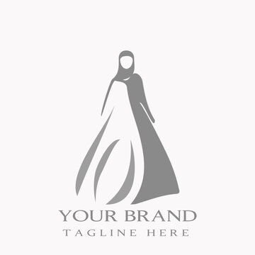 Muslim fashion model, Muslim women's gamis clothing isolated on white background