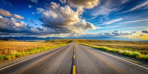 Naklejka premium A scenic road stretching into the distance