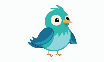 Obraz premium vector cute bird illustration white background