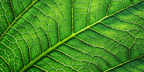 Fototapeta premium Green leaf veins textures for a unique and abstract background wallpaper , macro, nature, close-up, organic, plant, botany