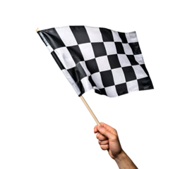 hand holding Racing flag 