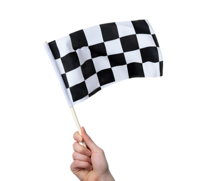 hand holding Racing flag 