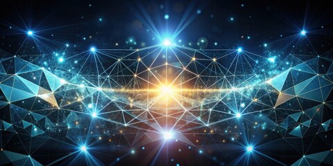 Fototapeta premium Black background with geometric elements, light effects, and noise texture, creating a rendering , dark,graphic