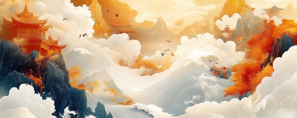 神話の黄金時代の抽象画