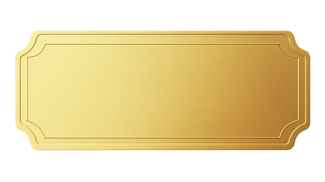Gold Ticket isolate background white color png
