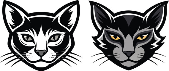 cat head silhouette vector illustration  