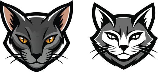 cat head silhouette vector illustration  