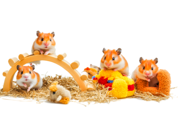 group of animals isolated on plain background, PNG file