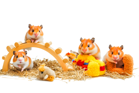 group of animals isolated on plain background, PNG file