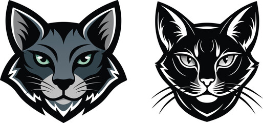 cat head silhouette vector illustration  