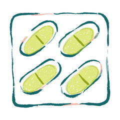 Simple Vibrant Textured Minimalist Health & Wellness Icons - 49