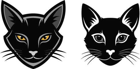 Obraz premium cat head silhouette vector illustration 