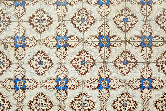 Lisbon, Portugal. Traditional Portuguese Azulejo ceramic tiles.