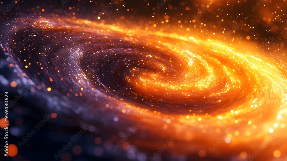 Poster captivating caramel galaxy swirl vivid cosmic visualization with smooth gradients and mesmerizing pa