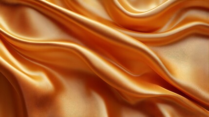 Fototapeta premium Flowing Caramel Colored Silk Fabric with Smooth Texture and Liquid Motion