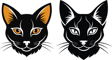 cat head silhouette vector illustration  