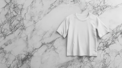 White T Shirt Mockup on Marble Background