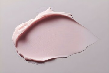 Cream balm cosmetic texture smudge on pastel gray background