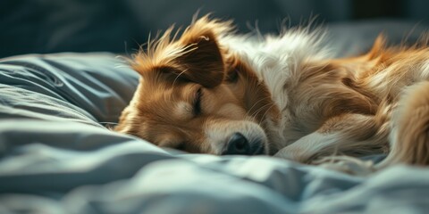 The dog rests throughout the day.