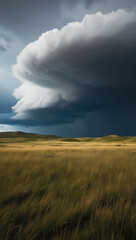storm clouds rolling over grassy plains background art design backdrop