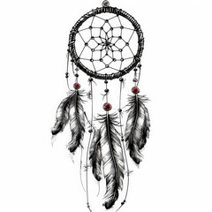 dream, catcher, dreamcatcher, tattoo, vector, illustration, tribal, art, pattern, design, decoration, symbol, black, ornament, flower, skull, floral, vintage, antique, heraldic, element, drawing
