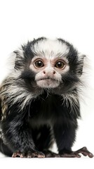 Obraz premium White-headed Marmoset in front of white background 