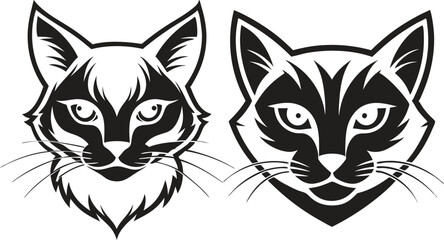 Obraz premium cat head silhouette vector illustration 