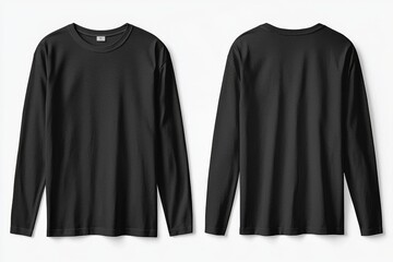 Black long sleeve tshirt mockup isolated created with Generative AI