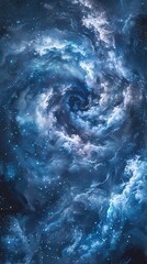 Fototapeta premium Fantasy sea of clouds abstract illustration poster background