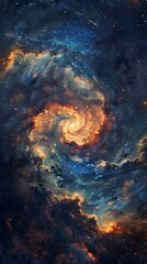 Obraz premium Fantasy sea of clouds abstract illustration poster background