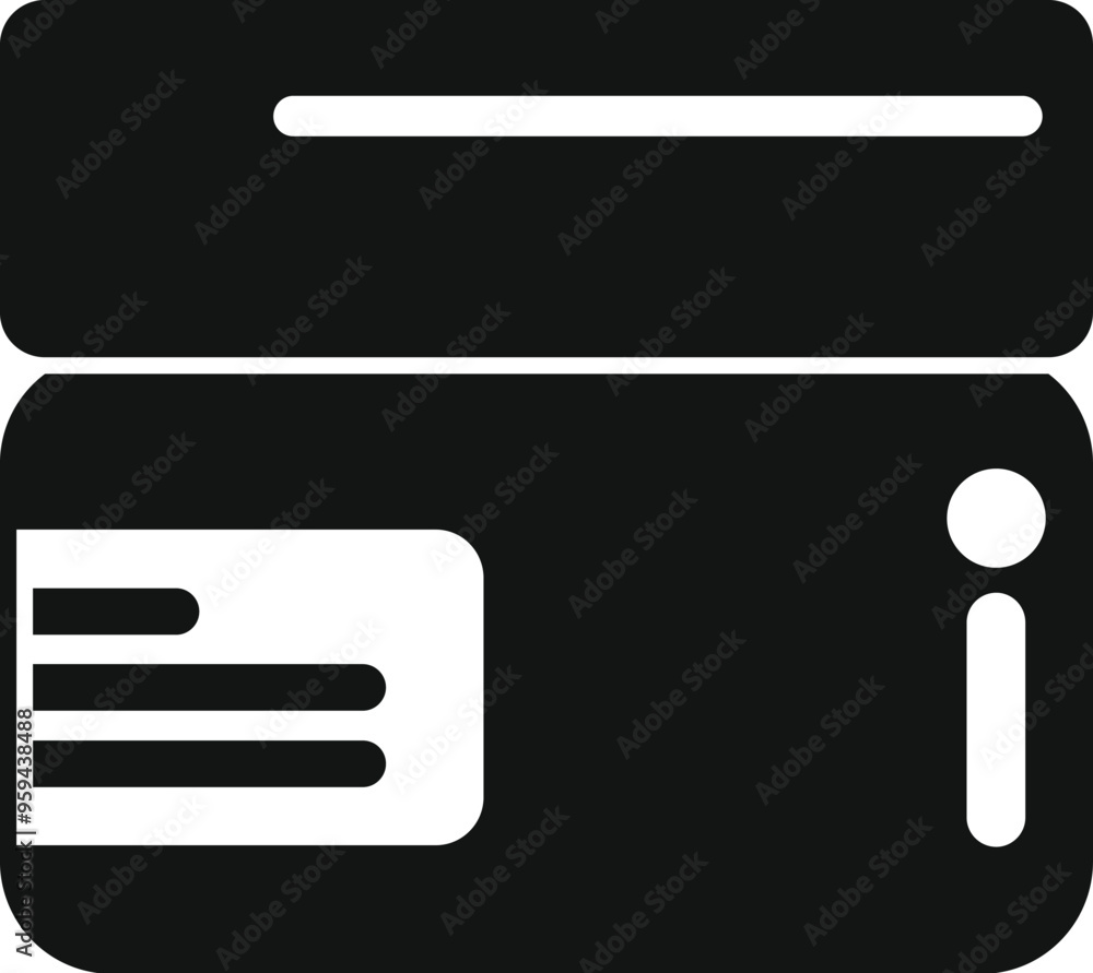 Poster simple vector icon of a card reader, a device commonly used for electronic payments and data transfe