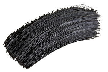 A close-up view of a black paint stroke, showcasing texture and depth ideal for artistic or design projects.