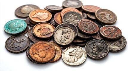 A Close-Up of Various Ancient Roman Coins