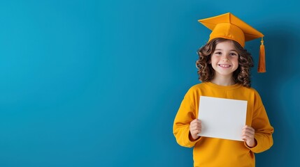 A youngster carrying their report card with an A rating, proudly wearing their school uniform