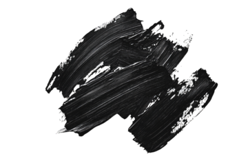 An artistic splash of black paint on a transparent background, ideal for creative projects and graphic designs.