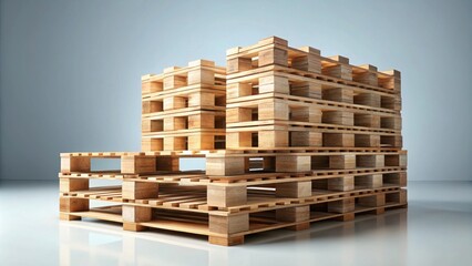 Stack of wooden pallets isolated on background, pile, wooden, pallets, stack, storage, logistics, industry