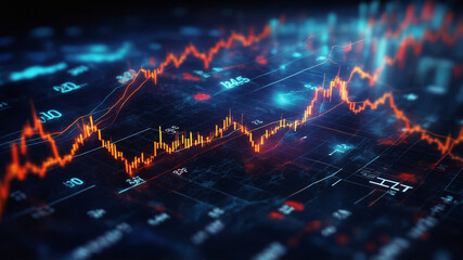 Fototapeta premium abstract digital graph background with numbers.