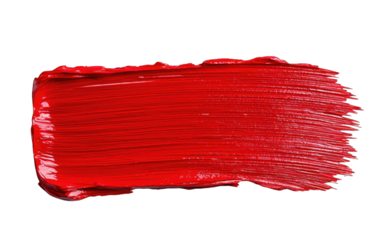 Vibrant red paint stroke on a plain background, ideal for artistic, creative, or graphic design purposes.