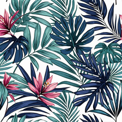 Vibrant Tropical Leaf Pattern
