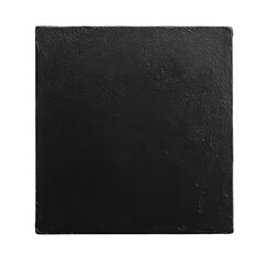 Square black stone slab isolated on white background. Perfect for graphic design or digital art projects.