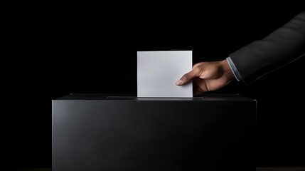 Naklejka premium Hand Placing Ballot Paper in Election Ballot Box